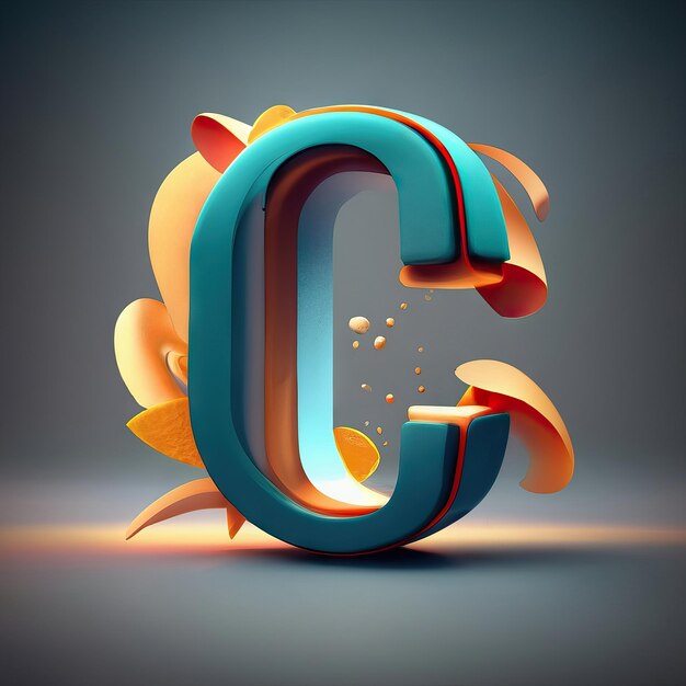 Lettera C in 3d