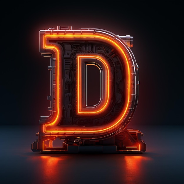 Lettera D Neon Art