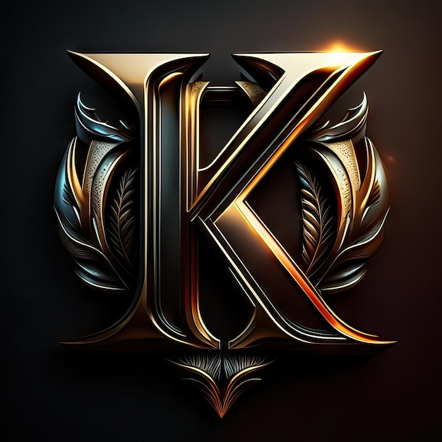 Lettera del logo K in oro