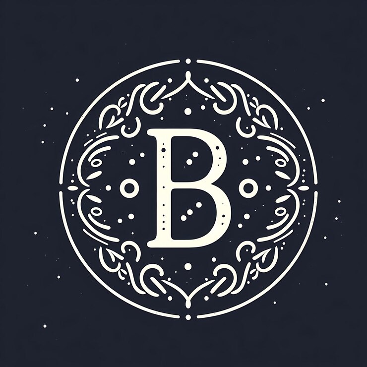 Foto lettera dell'alfabeto b monogramma logo colore nero classico elegante