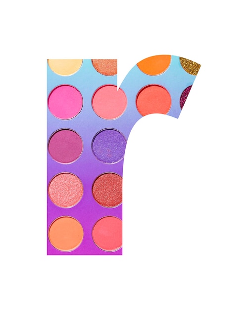 Lettera dell'alfabeto r con sfondo di cerchi colorati