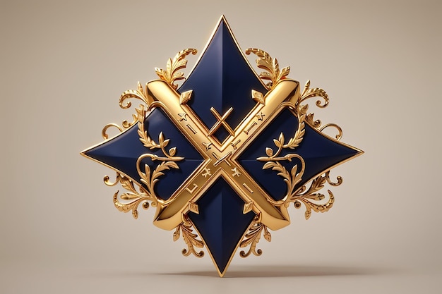 Lettera di lusso x logo stella d'oro reale