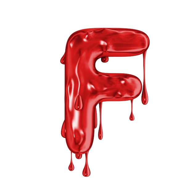 Lettera di orrore di halloween del carattere del sangue F