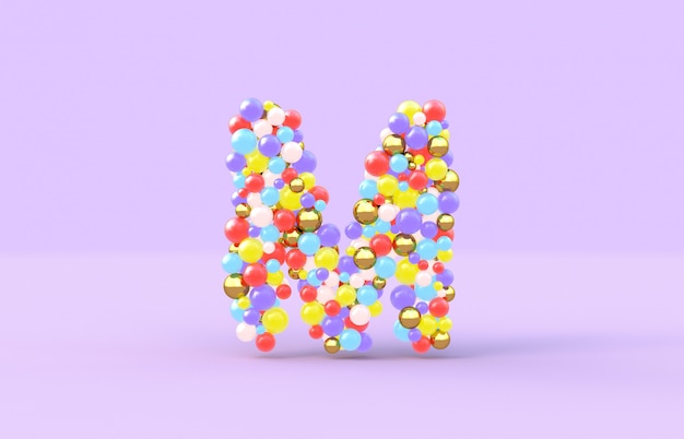 Lettera di palline dolci caramelle M
