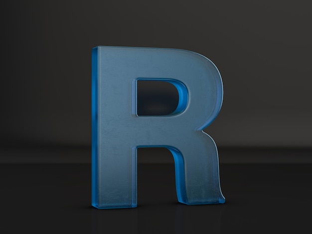 Lettera di vetro R