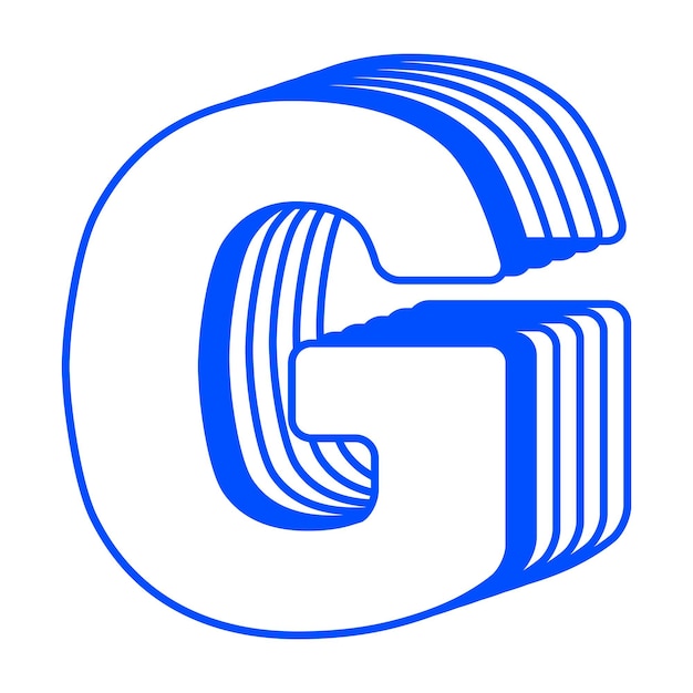 Lettera G png alfabeto stratificato sfondo trasparente