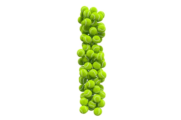 Lettera I dal rendering 3D delle palline da tennis