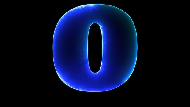 lettera in loop O alfabeto effetto neon sfondo nero