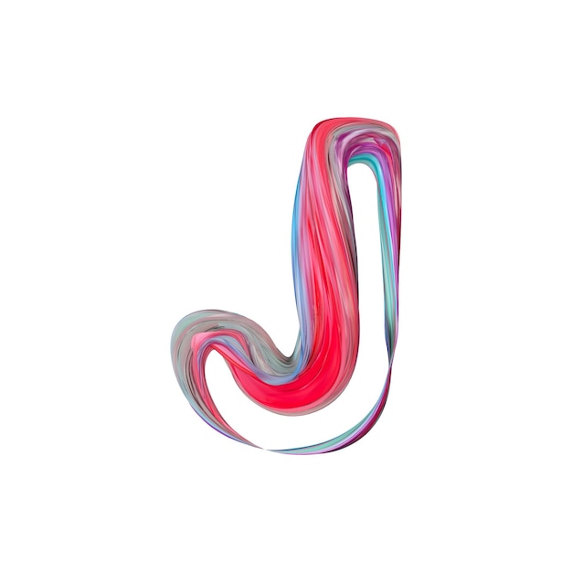 Lettera J alfabeto astratto 3D Rendering
