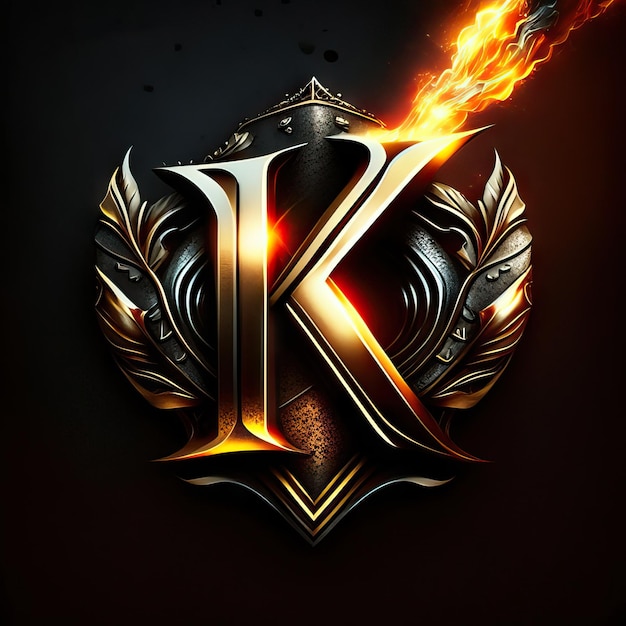 Lettera K in oro del logo