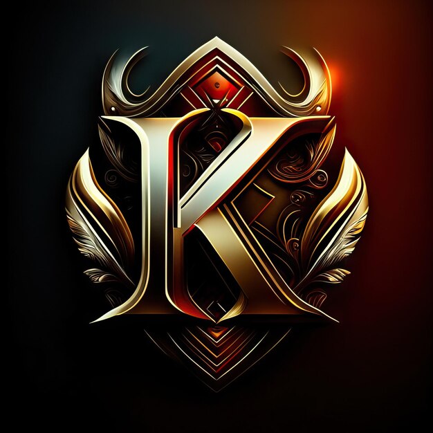 Lettera K in oro del logo