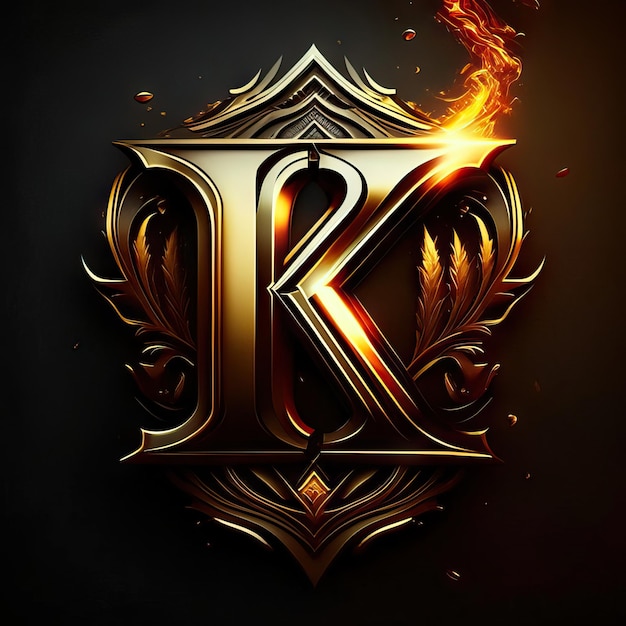 Lettera K in oro del logo