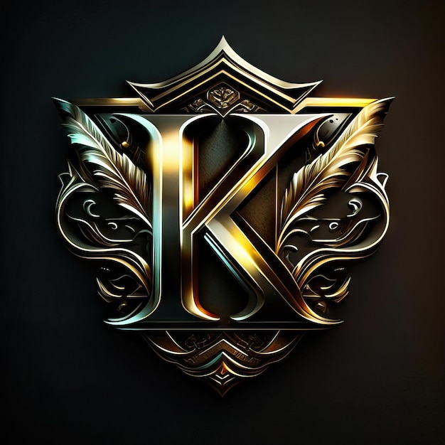 Lettera K in oro del logo