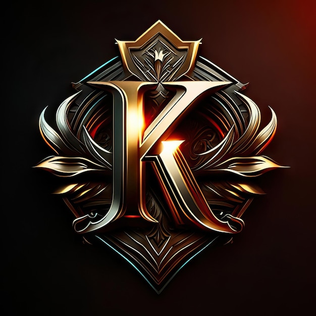 Lettera K in oro del logo