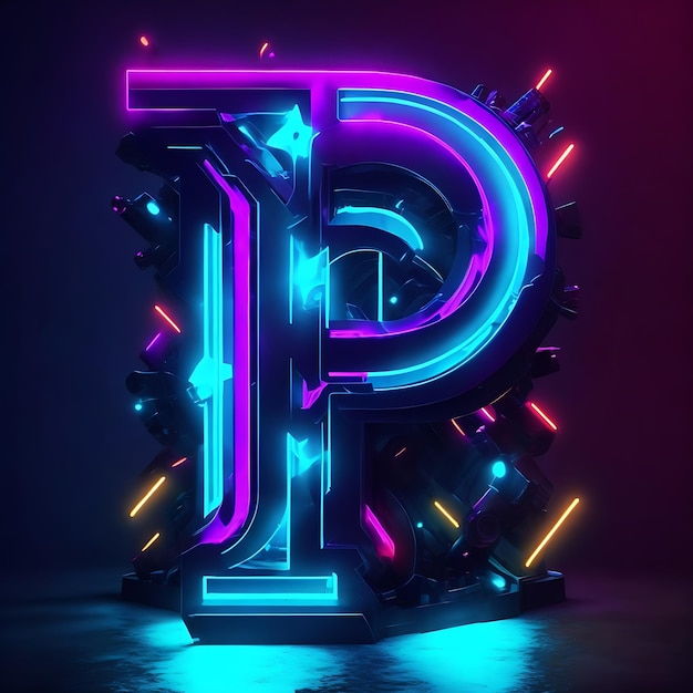 Lettera maiuscola P 3D Logo design P