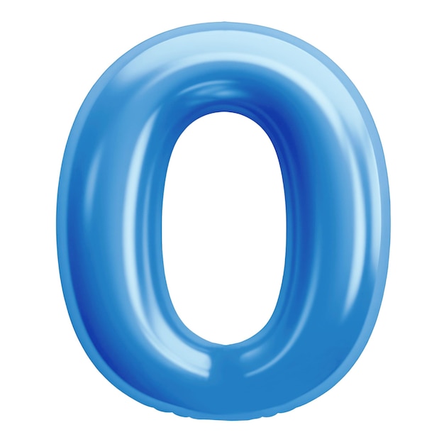 Lettera O png 3D palloncino blu alfabeto sfondo trasparente