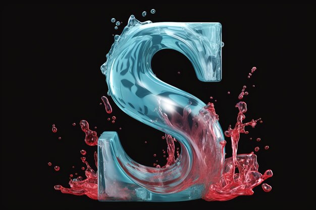 Lettera S carattere 3D liquido