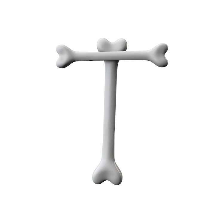 Foto lettera t bone font halloween alfabeto lettera d rendering