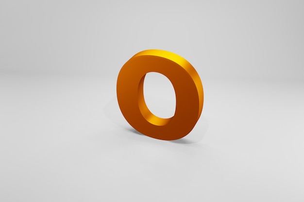 Lettera Una tipografia dorata 3d render su sfondo bianco isolato