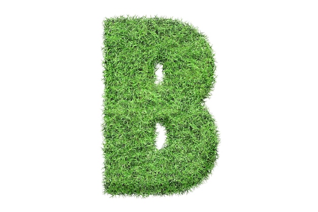 Lettera verde b dell'alfabeto dall'erba