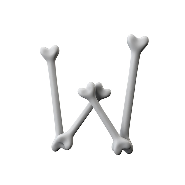 Foto lettera w bone font halloween alfabeto lettera d rendering