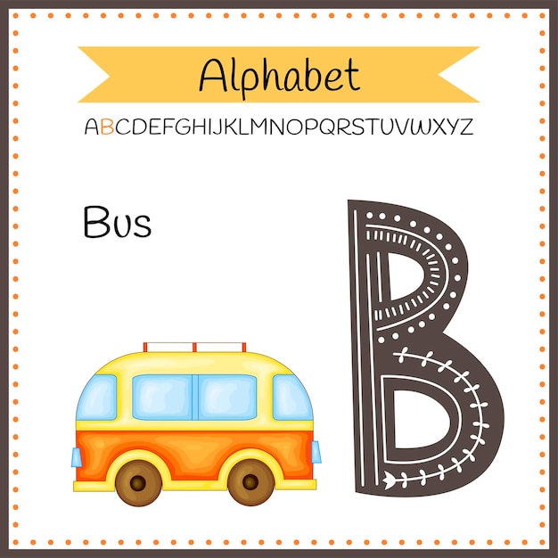 Lettere dell'alfabeto maiuscolo inglese su sfondo bianco Illustrazione vettoriale della lettera b
