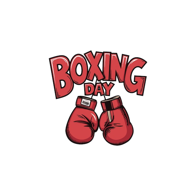 Lettere di boxing day con guanti vettoriali