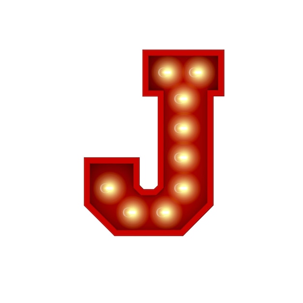 Lettere di Broadway del cinema d'epoca Letter J Rendering 3D