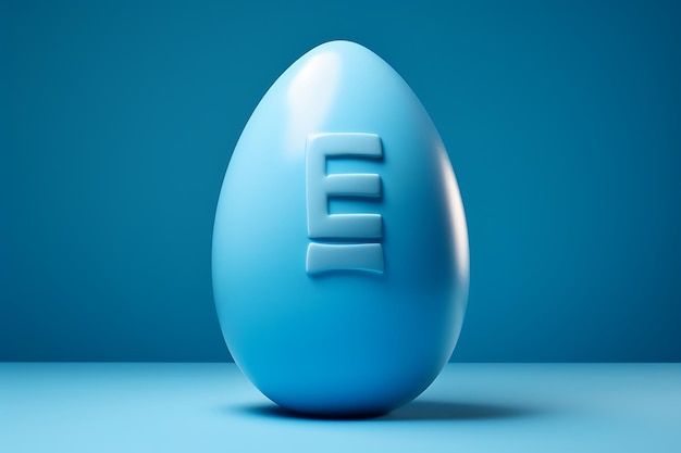 Lettere di Happy Easter Egg sullo sfondo blu con uova bianche
