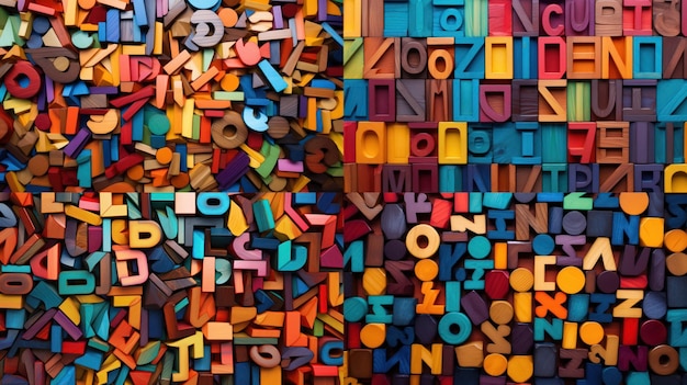 Lettere di legno colorate come sfondo