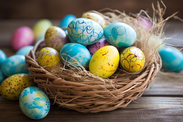 Lettere di vendita di Pasqua e uova dipinte brillanti