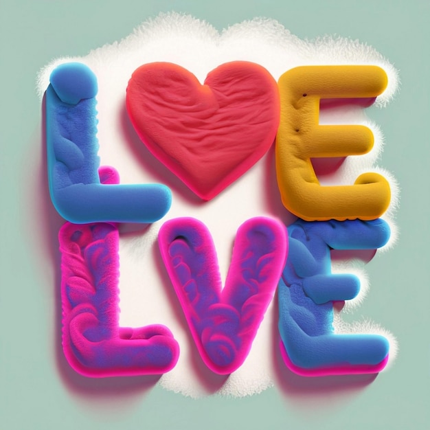 Lettering amore 3D