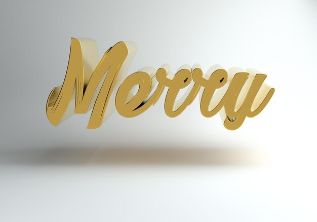 Lettering di lusso di buon Natale in oro 3D