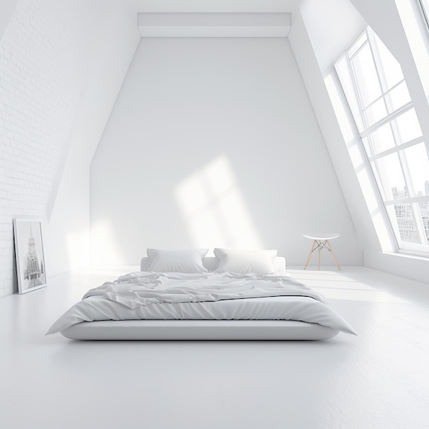 letto di legno massiccio su sfondo bianco immagine