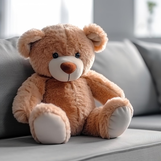 Letto per bambini con orso giocattolo