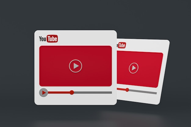 Lettore video Youtube 3D design o interfaccia lettore multimediale video