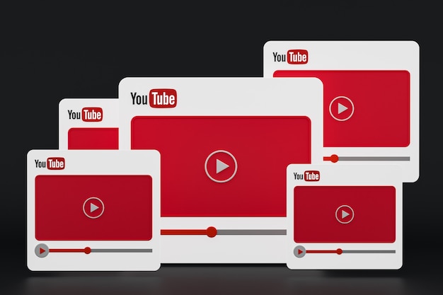 Lettore video Youtube 3D design o interfaccia lettore multimediale video