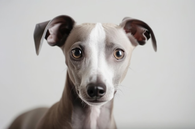 Levriero italiano cane su sfondo bianco IA generativa