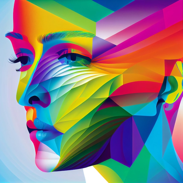 LGBTQ Abstract colorato di donne ritratto illustrazione