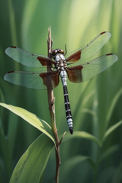 Libellula a coda bianca Arte comune astratto della natura