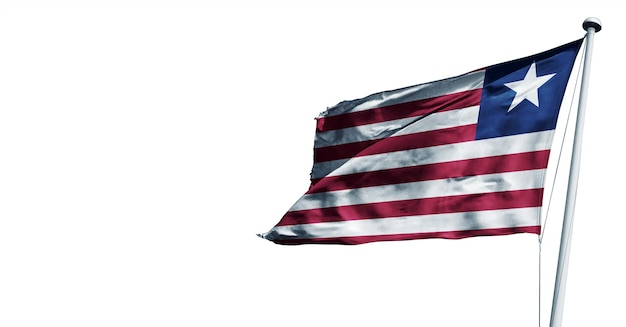 liberia sventola bandiera di rendering 3d, su sfondo bianco. - Immagine