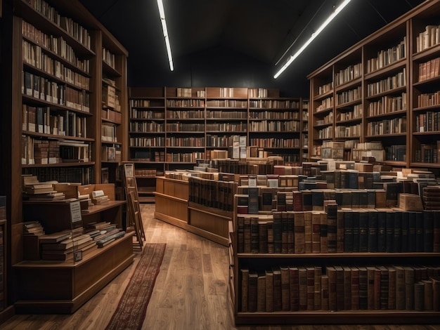 Libreria d'epoca con scaffali