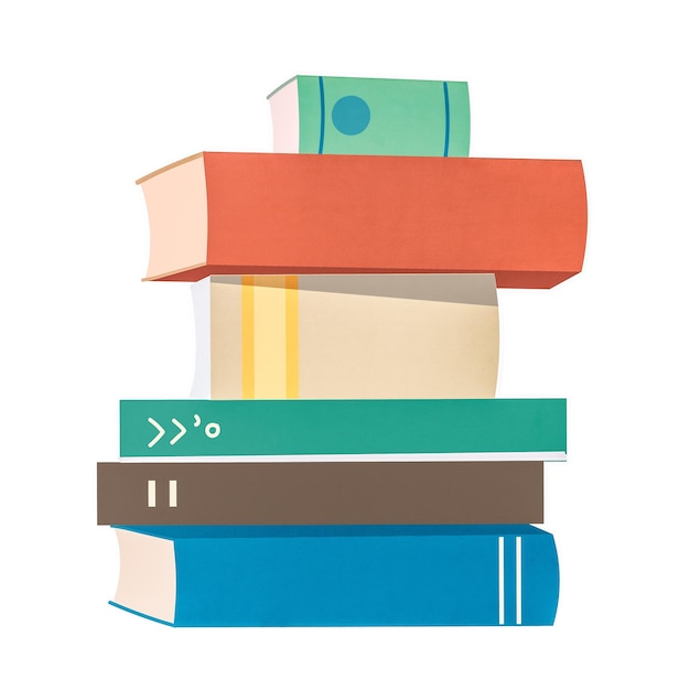 Libri di testo impilati adesivo png sfondo trasparente