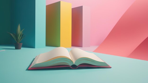 Libri su sfondo colorato