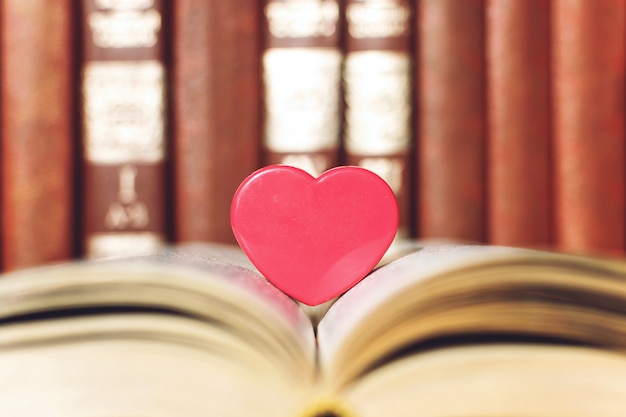 Libro aperto con cuore di corallo