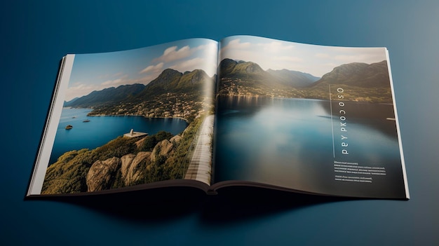 Libro aperto con immagini di destinazioni di viaggio su uno sfondo caldo