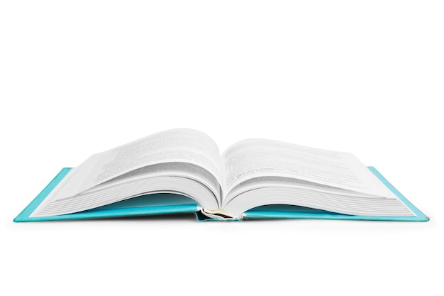 Libro aperto isolato su sfondo
