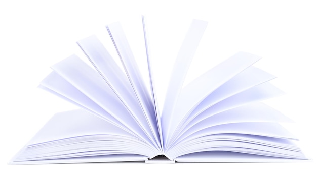 Libro bianco isolato su bianco