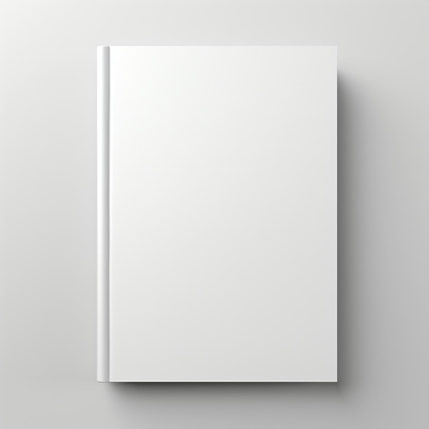 Libro bianco su sfondo grigio con un'ombra generativa ai