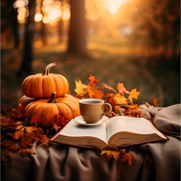 Libro caffè e zucche celebrazione di Halloween